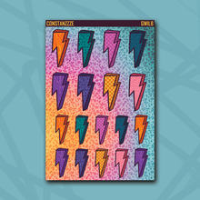 Load image into Gallery viewer, Race To Wild Lightning Bolt Sticker Sheet