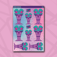 Load image into Gallery viewer, Love Zombie Racer Buns Llama Sticker Sheet