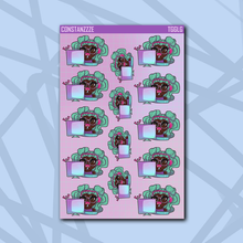 Load image into Gallery viewer, Teal Gamer Girl Chibi (DS) Sticker Sheet