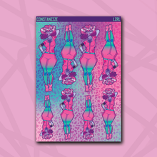 Load image into Gallery viewer, Love Zombie Racer Llama Babe Sticker Sheet