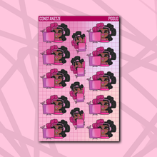 Load image into Gallery viewer, Pink Gamer Girl Chibi (MS2) Sticker Sheet
