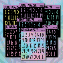Load image into Gallery viewer, Pastel Large Number Sticker Sheet (choose your color)