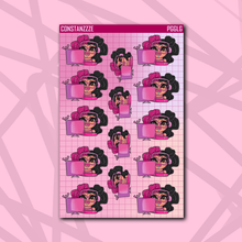 Load image into Gallery viewer, Pink Gamer Girl Chibi (MS) Sticker Sheet