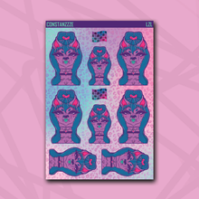 Load image into Gallery viewer, Love Zombie Racer Ponytail Llama Sticker Sheet