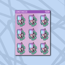 Load image into Gallery viewer, Teal Gamer Girl Chibi (LS) Sticker Sheet