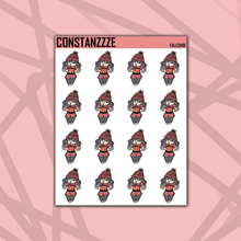 Load image into Gallery viewer, Fall Chibi (Light Skin Tone) Sticker Sheet