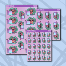 Load image into Gallery viewer, Teal Gamer Girl Chibi (MS) Sticker Sheet