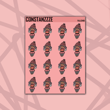 Load image into Gallery viewer, Fall Chibi (Medium Skin Tone) Sticker Sheet