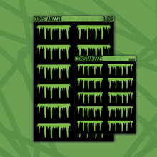 Load image into Gallery viewer, Blackout Green Drippy Headers Sticker Sheet