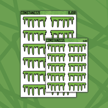 Load image into Gallery viewer, Green Drippy Headers Sticker Sheet