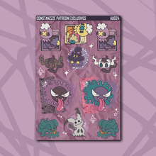 Load image into Gallery viewer, Purple Poke Deco Sticker Sheets
