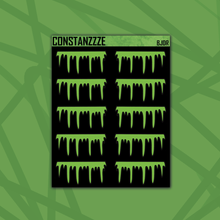 Load image into Gallery viewer, Blackout Green Drippy Headers Sticker Sheet