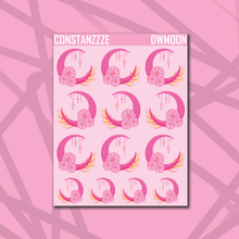 Load image into Gallery viewer, Pink Background Daisy Witch Moon Sticker Sheets
