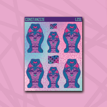 Load image into Gallery viewer, Love Zombie Racer Ponytail Llama Sticker Sheet