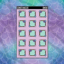 Load image into Gallery viewer, Small Purple Mermaid Box Sticker Sheet