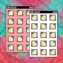 Load image into Gallery viewer, Small Red Mermaid Box Sticker Sheet