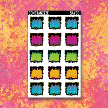 Load image into Gallery viewer, Small Spooky All Year Drippy Box Sticker Sheet