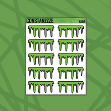 Load image into Gallery viewer, Green Drippy Headers Sticker Sheet