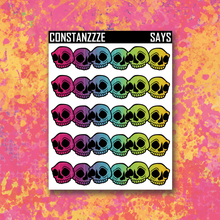 Load image into Gallery viewer, Spooky All Year Wide Skullie Header Sticker Sheet