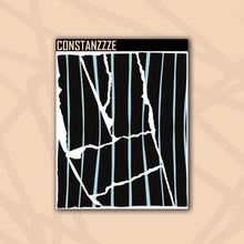 Load image into Gallery viewer, Pastel Stripes Over Black Small Rippies Sticker Sheet