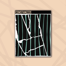 Load image into Gallery viewer, Pastel Stripes Over Black Small Rippies Sticker Sheet