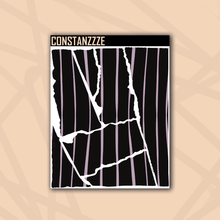 Load image into Gallery viewer, Pastel Stripes Over Black Small Rippies Sticker Sheet