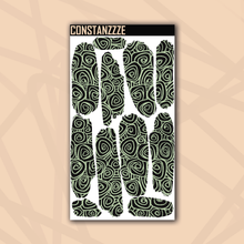 Load image into Gallery viewer, Pastel Swirlies On Black Large Swatch Sticker Sheet