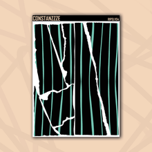 Load image into Gallery viewer, Jumbo Pastel Stripes Over Black Rippies Sticker Sheet