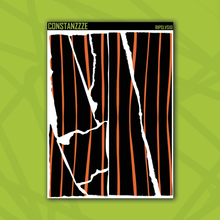 Load image into Gallery viewer, Jumbo Traditional Stripes Over Black Rippies Sticker Sheet