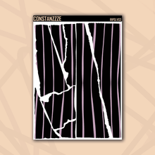 Load image into Gallery viewer, Jumbo Pastel Stripes Over Black Rippies Sticker Sheet