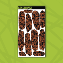 Load image into Gallery viewer, Traditional Swirlies On Black Large Swatch Sticker Sheet