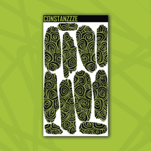 Load image into Gallery viewer, Traditional Swirlies On Black Large Swatch Sticker Sheet