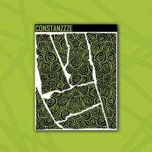 Load image into Gallery viewer, Traditional Swirlies Over Black Small Rippies Sticker Sheet