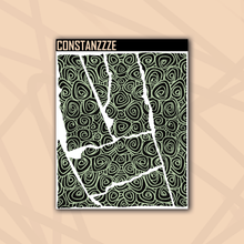 Load image into Gallery viewer, Pastel Swirlies Over Black Small Rippies Sticker Sheet