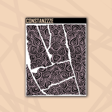 Load image into Gallery viewer, Pastel Swirlies Over Black Small Rippies Sticker Sheet