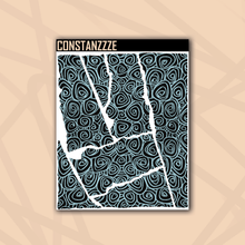 Load image into Gallery viewer, Pastel Swirlies Over Black Small Rippies Sticker Sheet