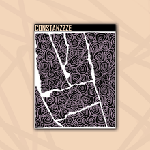 Load image into Gallery viewer, Pastel Swirlies Over Black Small Rippies Sticker Sheet