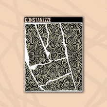 Load image into Gallery viewer, Pastel Swirlies Over Black Small Rippies Sticker Sheet