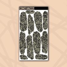 Load image into Gallery viewer, Pastel Swirlies On Black Large Swatch Sticker Sheet