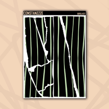 Load image into Gallery viewer, Jumbo Pastel Stripes Over Black Rippies Sticker Sheet