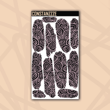 Load image into Gallery viewer, Pastel Swirlies On Black Large Swatch Sticker Sheet