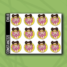 Load image into Gallery viewer, Fun in the Sun Chibi Floatie Sticker Sheet (Light Skin Tone)
