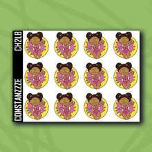 Load image into Gallery viewer, Fun in the Sun Chibi Floatie Sticker Sheet (Medium Skin Tone)