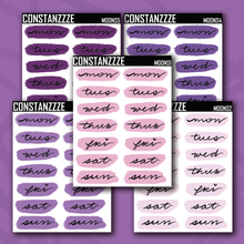 Load image into Gallery viewer, Purple Moon Day Swatch Sticker Sheet