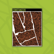 Load image into Gallery viewer, Traditional Swirlies Over Black Small Rippies Sticker Sheet