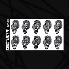 Load image into Gallery viewer, Large Skull Witch Chibi Sticker Sheet