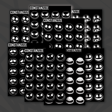Load image into Gallery viewer, Jack Head Black Background Sticker Sheet