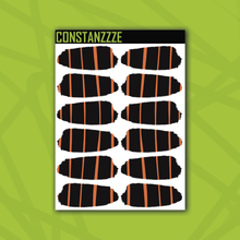 Load image into Gallery viewer, Traditional Stripes Over Black Medium Swatch Sticker Sheet