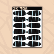 Load image into Gallery viewer, Pastel Stripes Over Black Medium Swatch Sticker Sheet