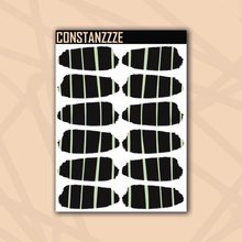 Load image into Gallery viewer, Pastel Stripes Over Black Medium Swatch Sticker Sheet